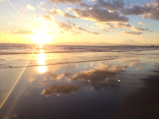 片瀬江ノ島の夕陽