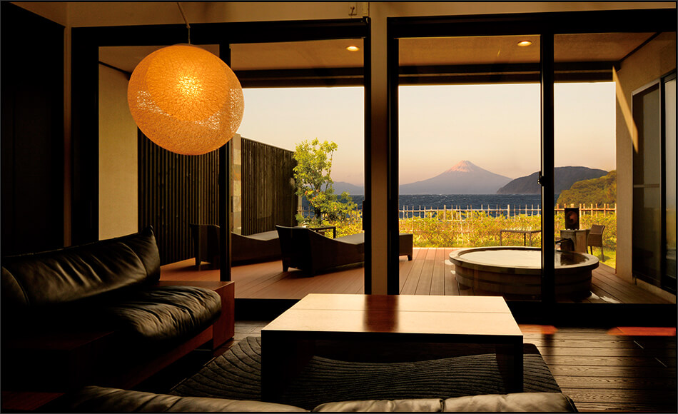 伊豆のおすすめ高級旅館 富岳群青の客室