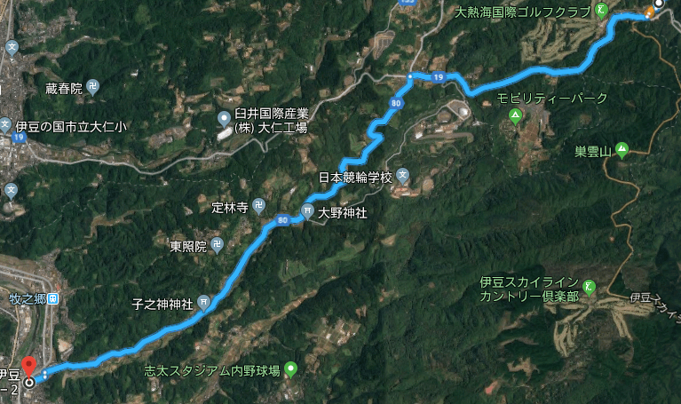 亀石峠から修善寺ルート