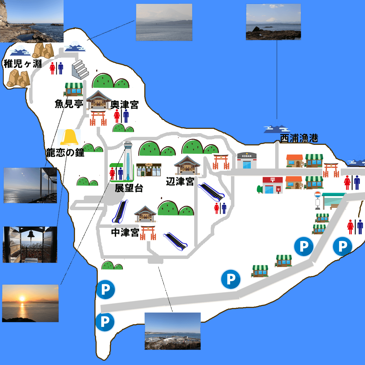 実際に１日かけて江の島ひとり旅 江の島本島の観光コースを一人旅 途中にリスに遭遇しました けいブログ