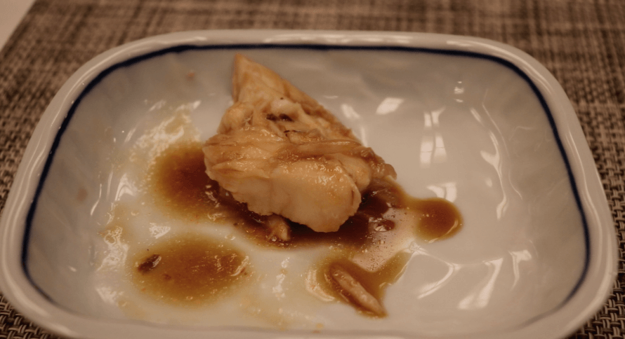浜の湯の夕食の料理：金目鯛の煮付けのほぐし