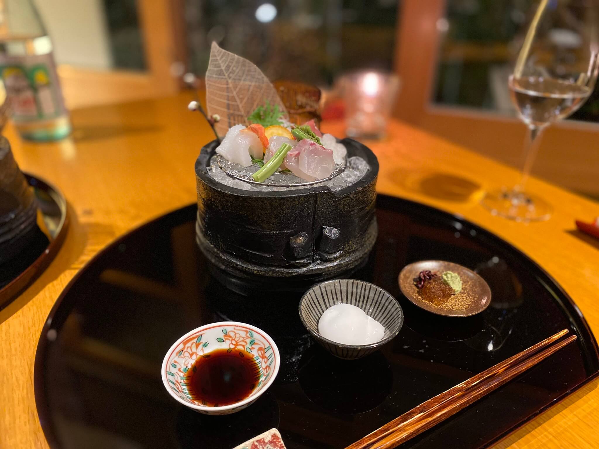 箱根の高級旅館：金の竹塔ノ沢の夕食のお刺身(慶太ブログ)
