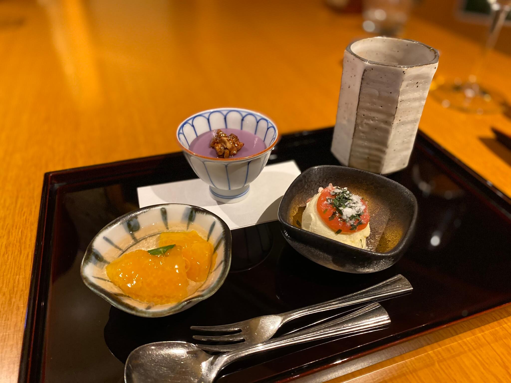 箱根の高級旅館：金の竹塔ノ沢の夕食のデザート(慶太ブログ)