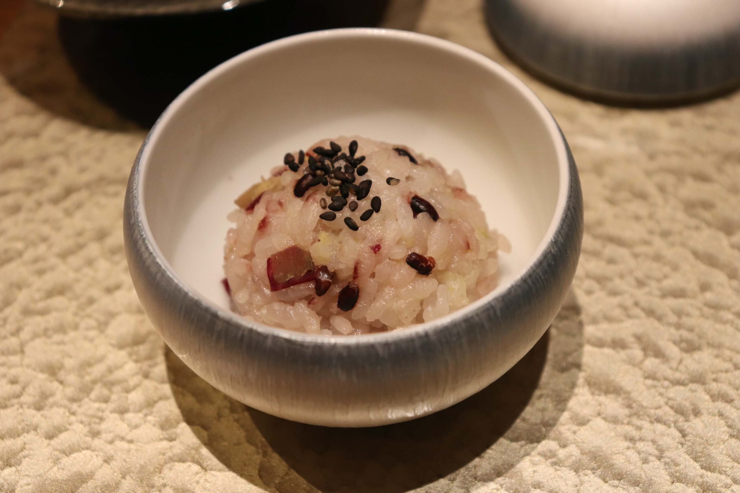 箱根強羅白檀の夕食のお凌ぎの十三里ご飯