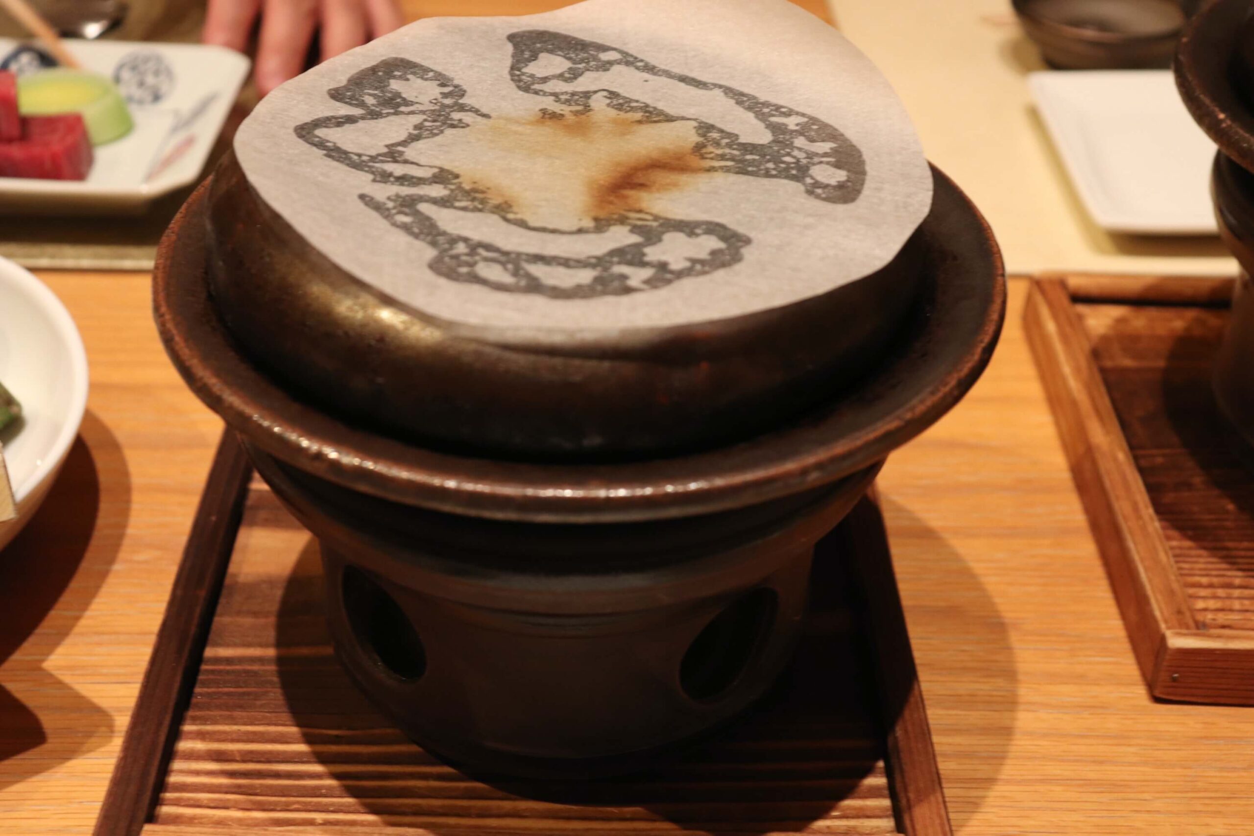箱根強羅白檀の進肴の陶板