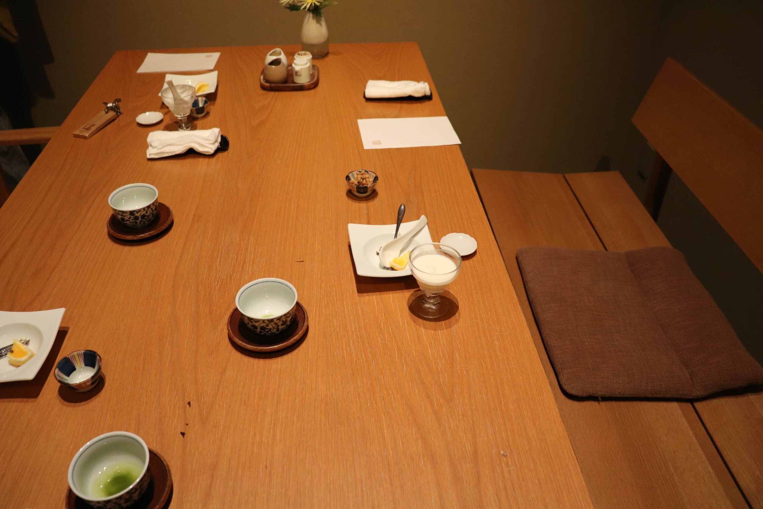 箱根強羅白檀の朝食の半個室